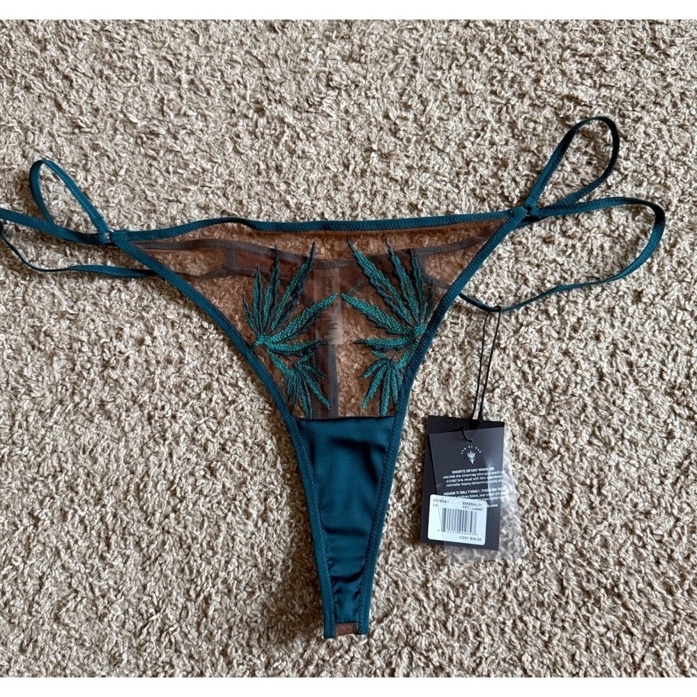 NWT Thistle & Spire Brooklyn Haze Thong Emerald Espresso Size 3X Sexy Lingerie